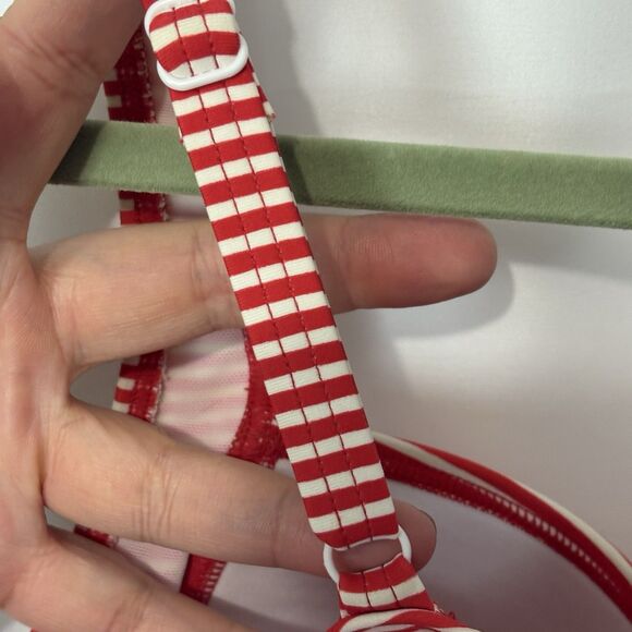 Bond-Eye Australia Ruched One Piece Red White Stripe 8 D/DD Retro Flattering - Picture 9 of 10